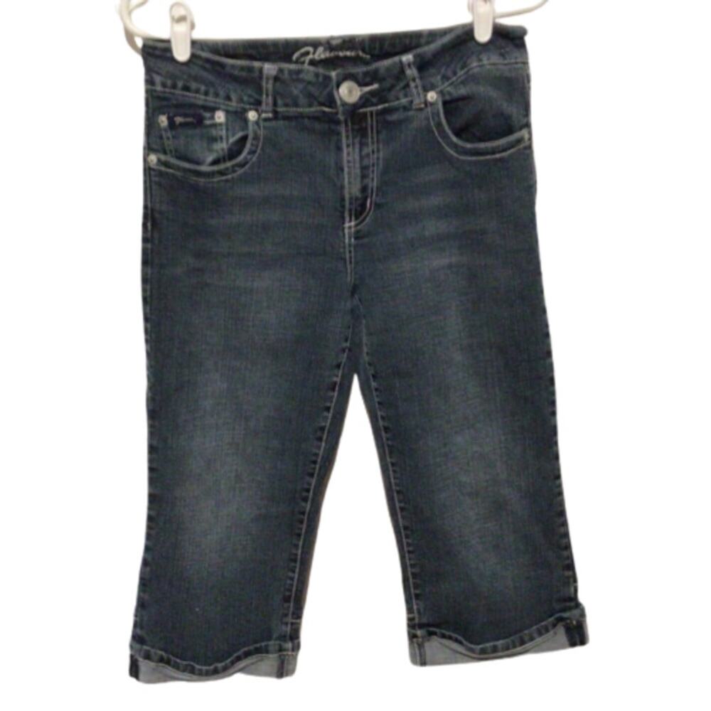 Flavour by Bubblegum Blue Capri Jeans Women’s Size 12 Stretch Cuffed Hem Denim